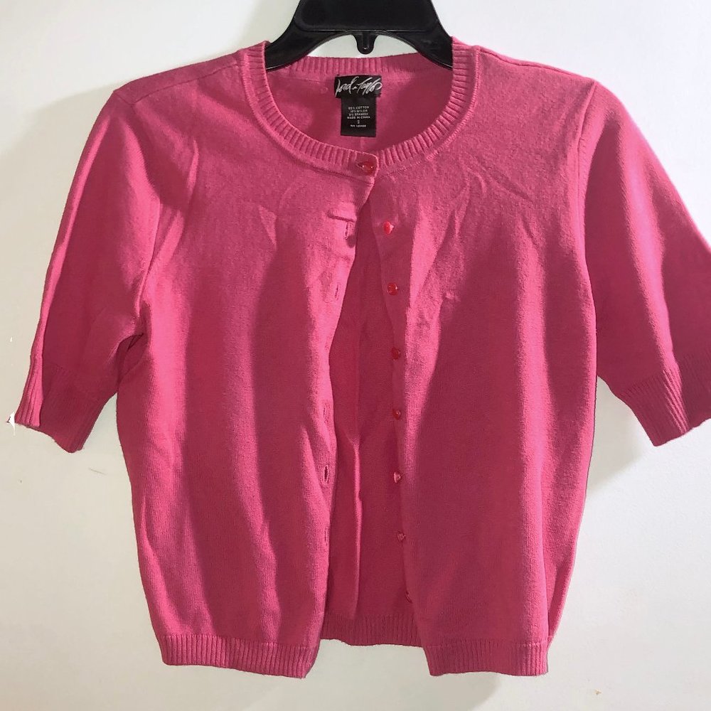 Lord & Taylor Crop Cardigan Crew Neck